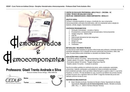 Hemocomponentes e Hemoderivados.pdf