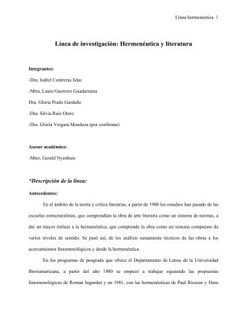 Hermenéutica y literatura - Universidad Iberoamericana