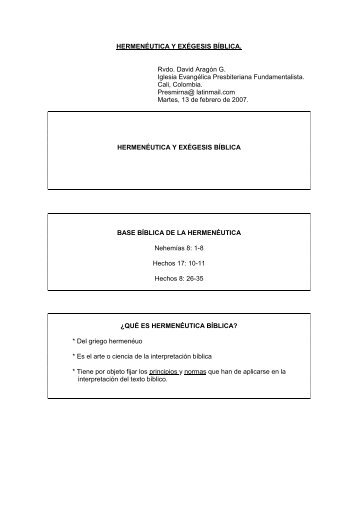 Hermeneutica y Exegesis Biblica.pdf - Iglesia Presbiteriana ...