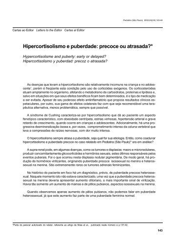 Hipercortisolismo e puberdade - Pediatria (São Paulo)