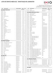 LISTA DE SERVICII MEDICALE - INVESTIGAŢII DE LABORATOR