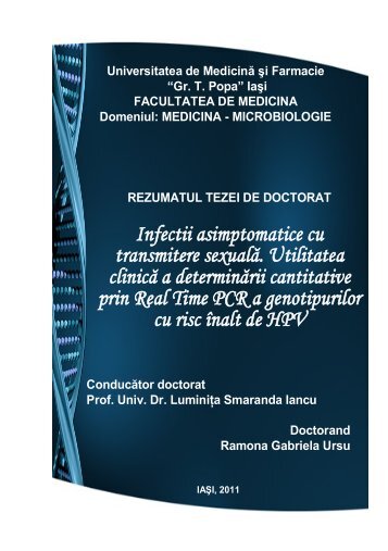 infecţii asimptomatice cu transmitere sexuală. utilitatea ... - Gr.T. Popa