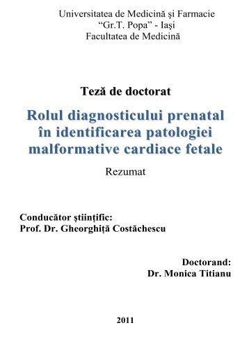 rolul diagnosticului prenatal în identificarea patologiei ... - Gr.T. Popa
