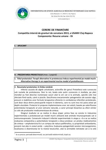 Formular aplicatie RU 2013 USAMV