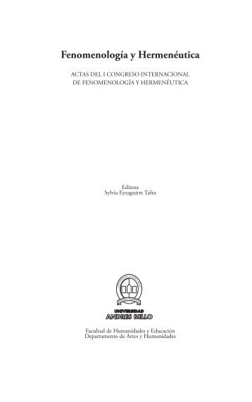 Actas del I Congreso Internacional de Fenomenología y Hermenéutica