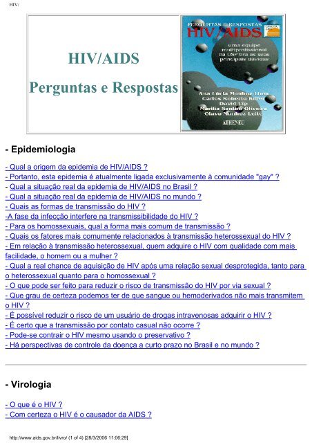 HIV/AIDS Perguntas e Respostas - Centro de Referência e ...