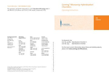 Corning Microarray Hybridization Chambers Operating Instructions