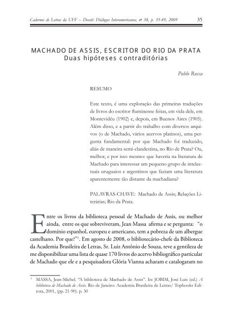 PDF) Machado de Assis Tradutor e Traduzido