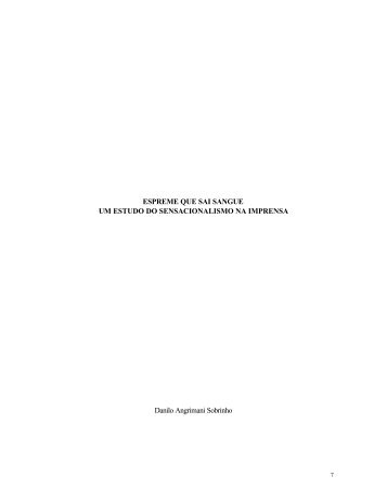 Danilo Angrimani Sobrinho - Espreme que sai sangue - Teste teste ...