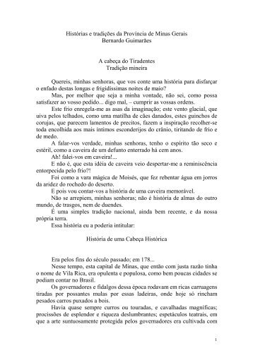 Histórias e tradições da Província de Minas Gerais - Mensagens ...