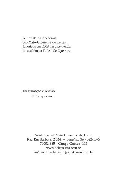 Revista da Academia Sul-Mato-Grossense de Letras
