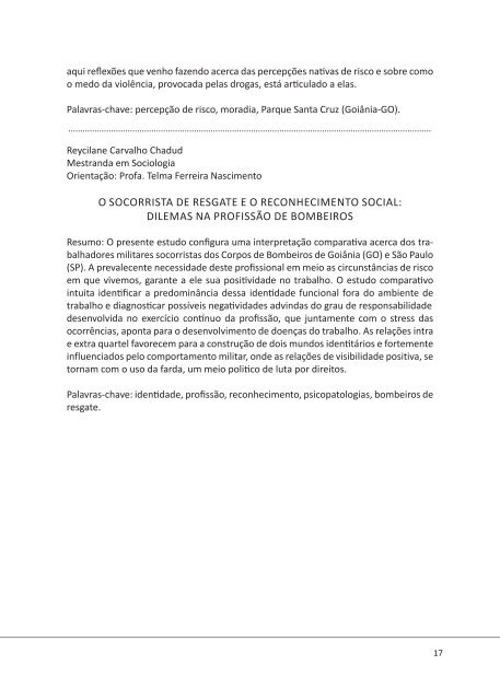 Caderno de resumos - Faculdade de Ciências Sociais - UFG