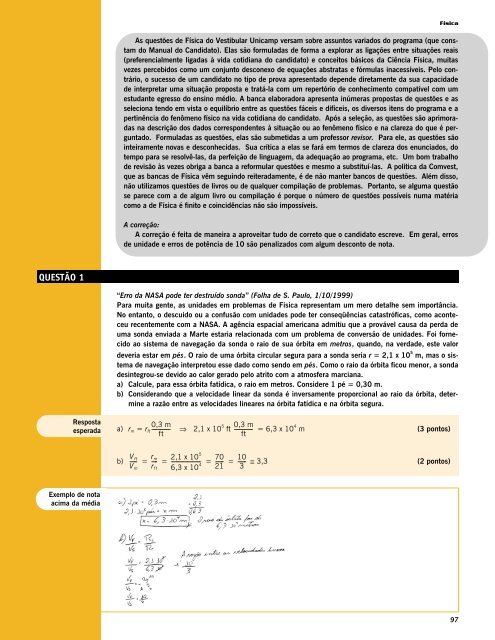 QUESTÃO 1 - Comvest - Unicamp