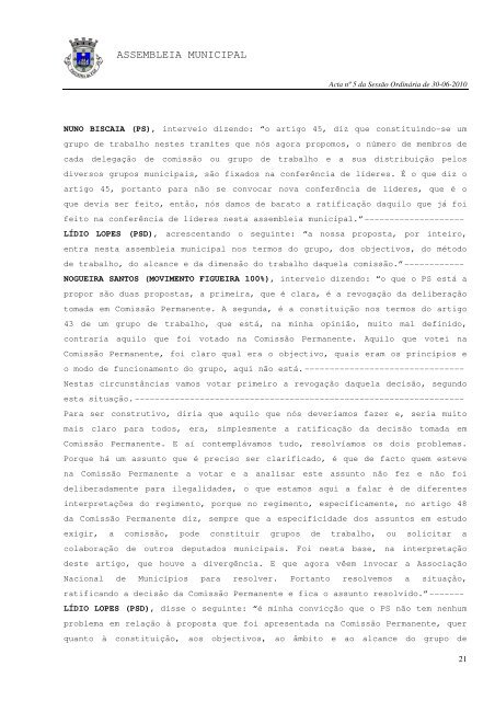 ACTA N.º 5 /2010 SESSÃO ORDINÁRIA DE 30-06-2010