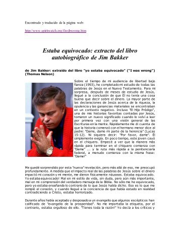 Jim Bakker (PTL) se retracta (Prosperidad) PDF