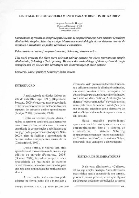 Livro Xadrez - Introdução à organização e arbitragem, d