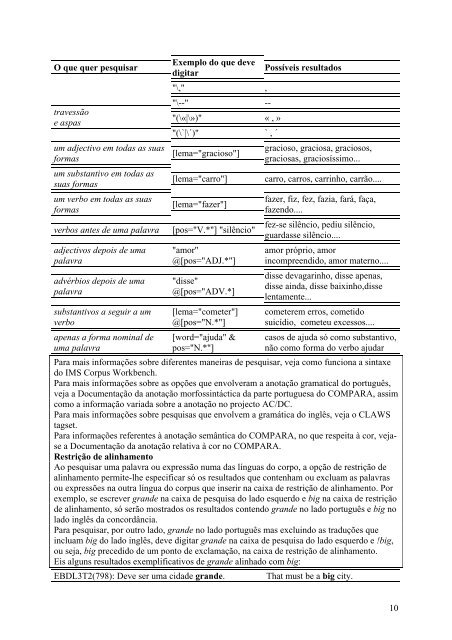 Exercícios - Linguateca