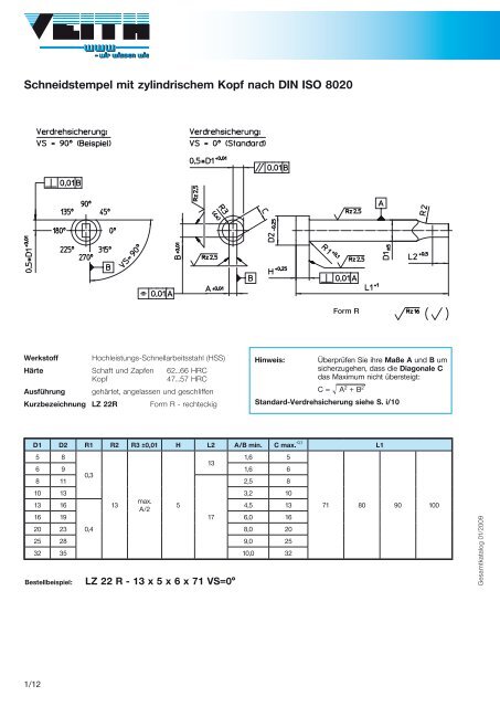 Flachauswerfer nach ISO 8693 (DIN 1530) - Veith KG