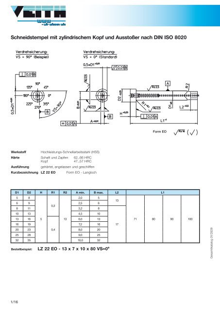 Flachauswerfer nach ISO 8693 (DIN 1530) - Veith KG