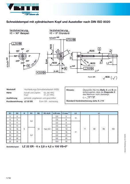 Flachauswerfer nach ISO 8693 (DIN 1530) - Veith KG