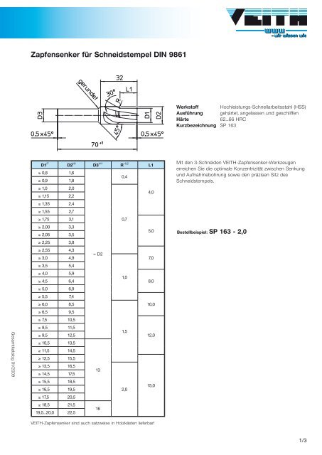 Flachauswerfer nach ISO 8693 (DIN 1530) - Veith KG