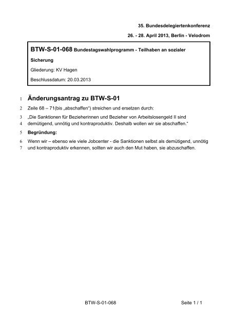 35. Ordentliche Bundesdelegiertenkonferenz 26.