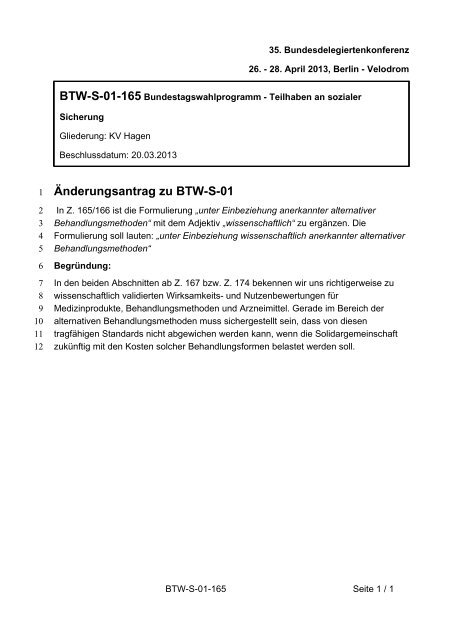 35. Ordentliche Bundesdelegiertenkonferenz 26.