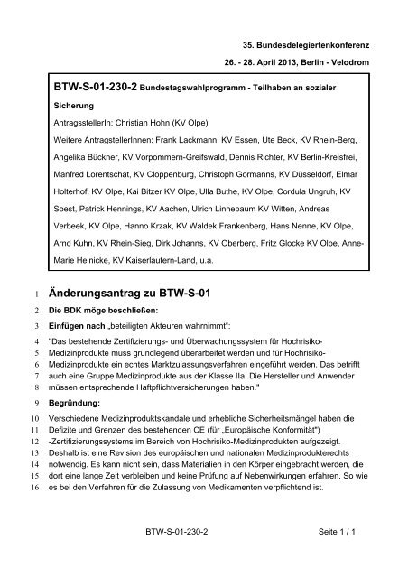 35. Ordentliche Bundesdelegiertenkonferenz 26.