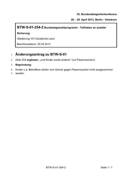 35. Ordentliche Bundesdelegiertenkonferenz 26.