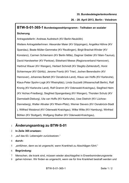 35. Ordentliche Bundesdelegiertenkonferenz 26.