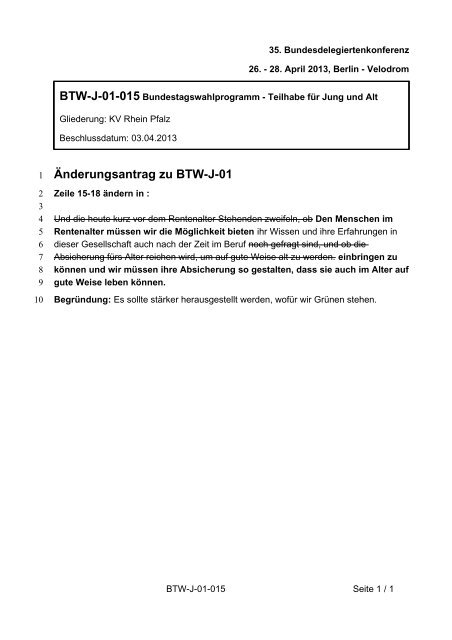 35. Ordentliche Bundesdelegiertenkonferenz 26.