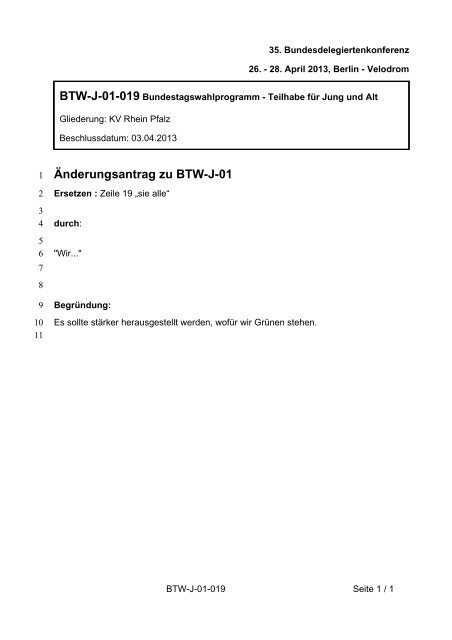 35. Ordentliche Bundesdelegiertenkonferenz 26.