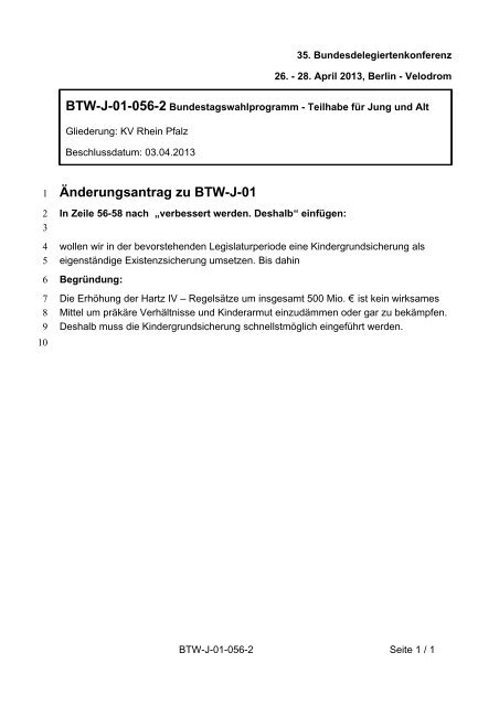 35. Ordentliche Bundesdelegiertenkonferenz 26.