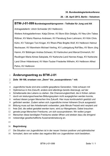 35. Ordentliche Bundesdelegiertenkonferenz 26.