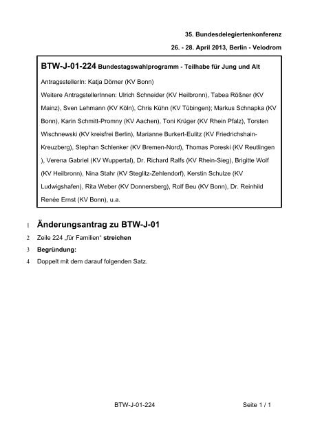 35. Ordentliche Bundesdelegiertenkonferenz 26.