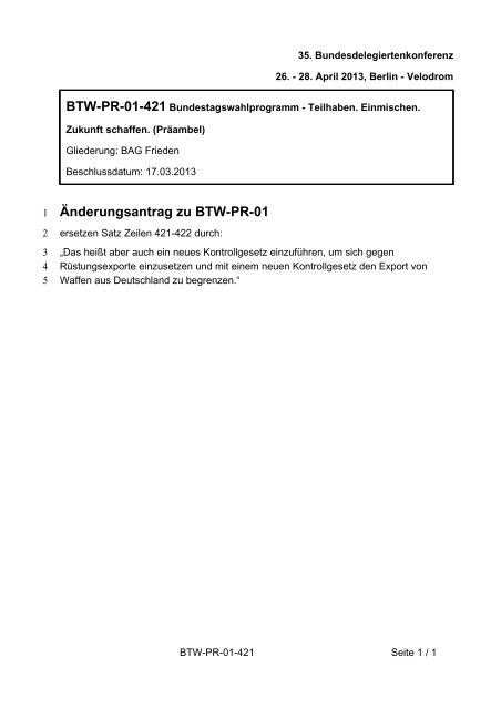 35. Ordentliche Bundesdelegiertenkonferenz 26.