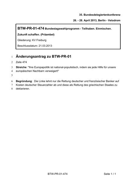 35. Ordentliche Bundesdelegiertenkonferenz 26.