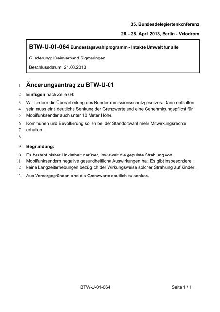 35. Ordentliche Bundesdelegiertenkonferenz 26.