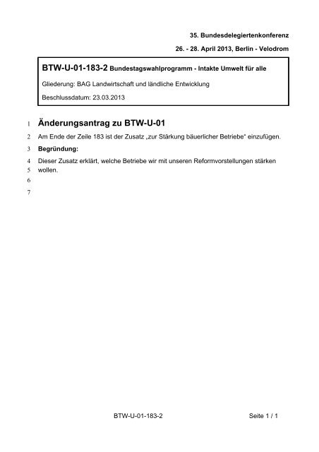 35. Ordentliche Bundesdelegiertenkonferenz 26.