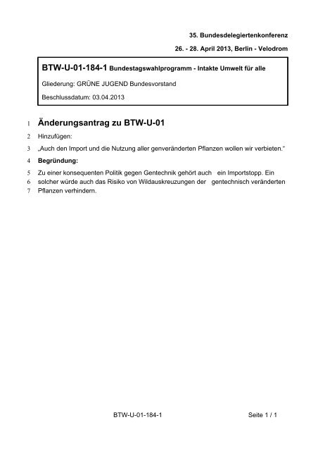 35. Ordentliche Bundesdelegiertenkonferenz 26.