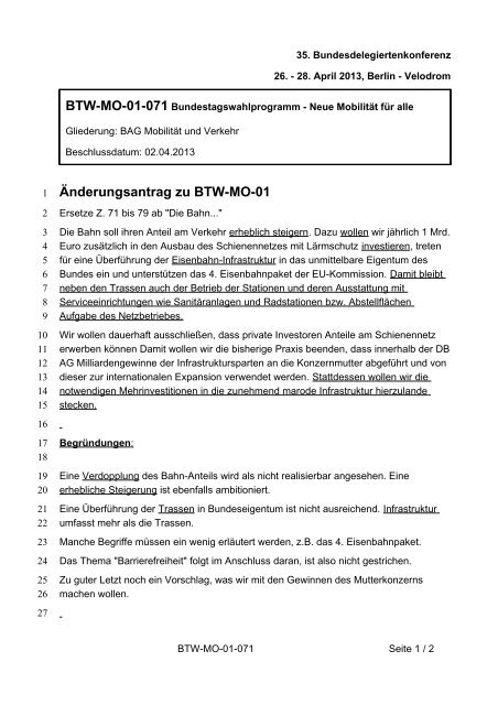 35. Ordentliche Bundesdelegiertenkonferenz 26.