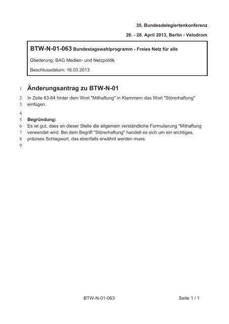 35. Ordentliche Bundesdelegiertenkonferenz 26.