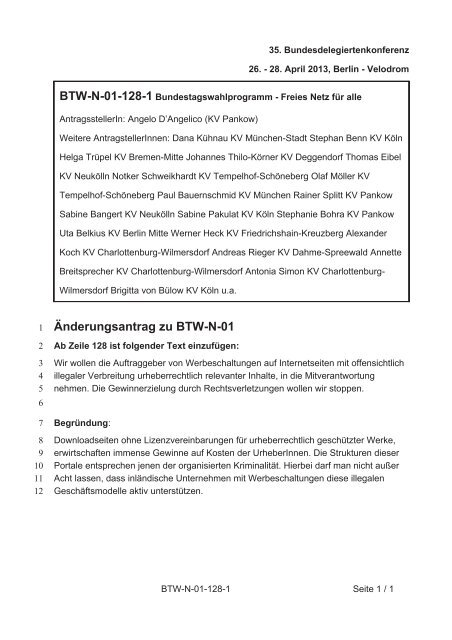 35. Ordentliche Bundesdelegiertenkonferenz 26.