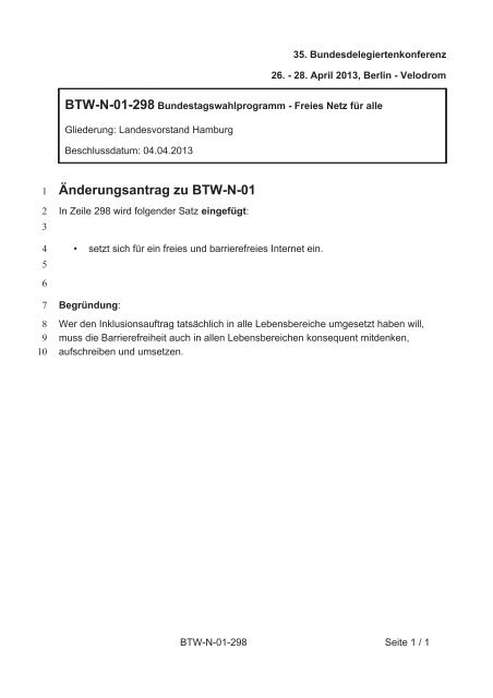 35. Ordentliche Bundesdelegiertenkonferenz 26.