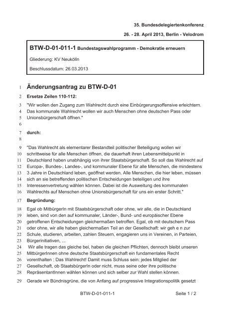 35. Ordentliche Bundesdelegiertenkonferenz 26.