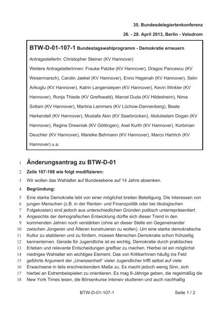 35. Ordentliche Bundesdelegiertenkonferenz 26.