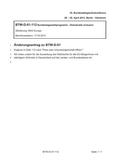 35. Ordentliche Bundesdelegiertenkonferenz 26.