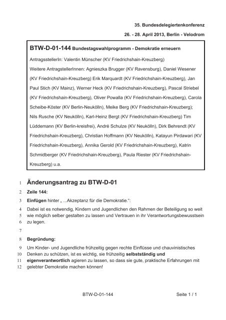 35. Ordentliche Bundesdelegiertenkonferenz 26.