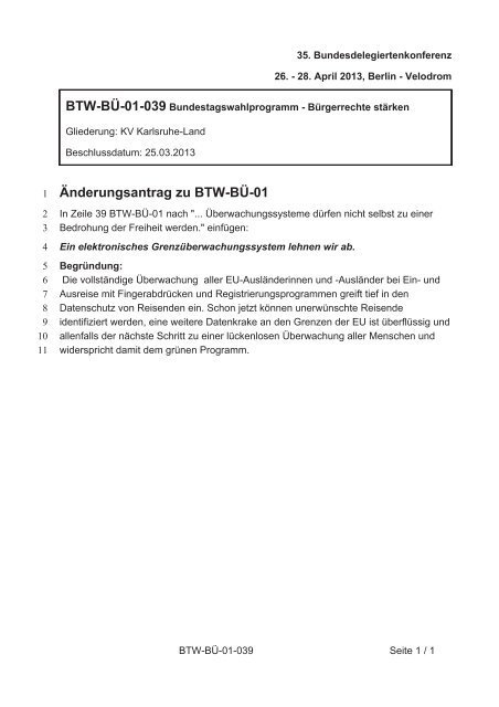 35. Ordentliche Bundesdelegiertenkonferenz 26.