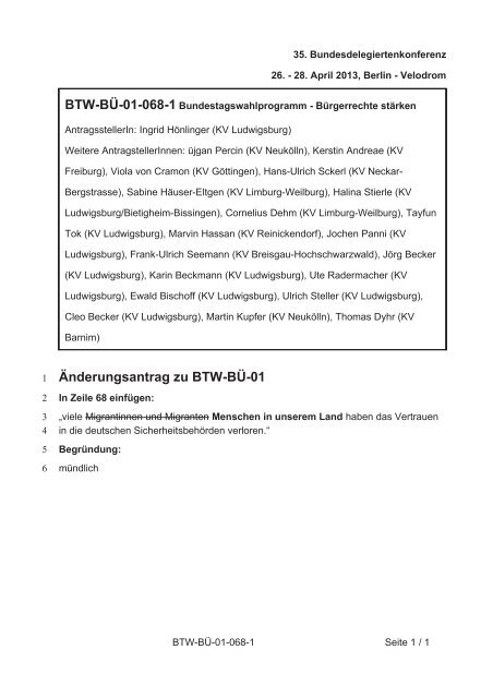 35. Ordentliche Bundesdelegiertenkonferenz 26.